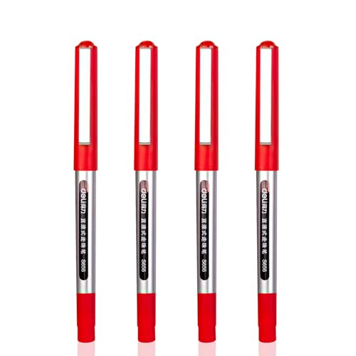 WENJION 4 Stück Rotstift für Lehrer 0,5mm Fineliner Rot Tintenroller Großes Fassungsvermögen Direktflusssystem Gelschreiber Flüssigtinte Kugelschreiber für Schule Büro Zuhause WENJION 4 Stück Rotstift für Lehrer 0,5mm Fineliner Rot Tintenroller Großes Fassungsvermögen Direktflusssystem Gelschreiber Flüssigtinte Kugelschreiber für Schule Büro Zuhause von WENJION