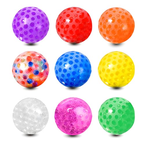 WENJION 9 Stück Anti Stress Bälle 3.5cm Bunt Knautschball Set für Kinder und Erwachsene, Squeeze Bälle Fidget Spielzeug für Zuhause, Valentinstag, Ostern, Geburtstag, Mitgebsel Stressabbau von WENJION