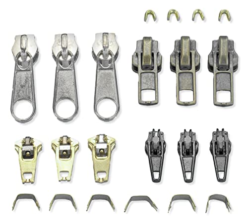 Maximex Reißverschluss-Reparatur-Set 22-teilig - 22-teilig, Reißverschluss-Ersatzteile, verzinktes Metall, Silber von Maximex