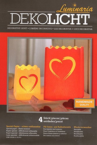 Wenko Lichtertüte Luminaria Herz Pinselstrich Windlicht, 4-er Set, Pappe, Papier, Zellstoff, Design 8584100 Wenko Lichtertüte Luminaria Herz Pinselstrich Windlicht, 4-er Set, Pappe, Papier, Zellstoff, Design 8584100 von WENKO