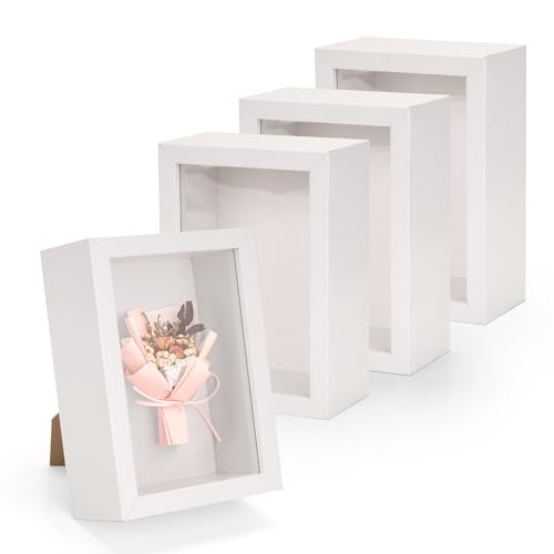 WENLISELL 4 Stück 10,2 x 15,2 cm Schattenbox-Rahmen, Holz-Memory-Vitrinen, 5 cm Tiefe, 3D-Bilderrahmen-Etui für getrocknete Blumen, Medaillen, DIY Handwerk WENLISELL 4 Stück 10,2 x 15,2 cm Schattenbox-Rahmen, Holz-Memory-Vitrinen, 5 cm Tiefe, 3D-Bilderrahmen-Etui für getrocknete Blumen, Medaillen, DIY Handwerk von WENLISELL