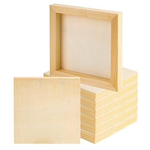 WENLISELL Holz-Leinwandtafeln zum Malen, unlackierte tiefe Holzplatten, 30 x 30 cm, quadratische Holzplatten zum Zeichnen, Aquarell, Bastelarbeiten, 4 Stück WENLISELL Holz-Leinwandtafeln zum Malen, unlackierte tiefe Holzplatten, 30 x 30 cm, quadratische Holzplatten zum Zeichnen, Aquarell, Bastelarbeiten, 4 Stück von WENLISELL