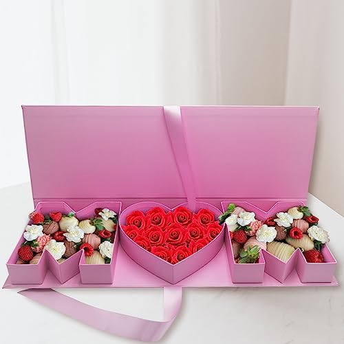 Leere befüllbare Karton-Geschenkbox, Blumen-Süßigkeiten (Mama, Rosa) von WENPACK