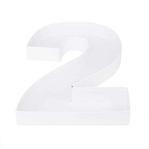 Papptablett mit Zahlenausschnitt, befüllbar, Pappmaché, Charcuterie-Brett, Süßigkeiten-Geburtstags-Lebensmitteltablett für Leckereien, 30,5 cm (Weiß, 2 Formen) von WENPACK