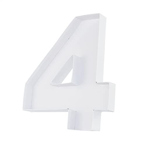 Papptablett mit Zahlenausschnitt, befüllbar, Pappmaché, Charcuterie-Brett, süßes Geburtstags-Lebensmitteltablett für Leckereien, 30,5 cm (Weiß, 4 Formen) von WENPACK