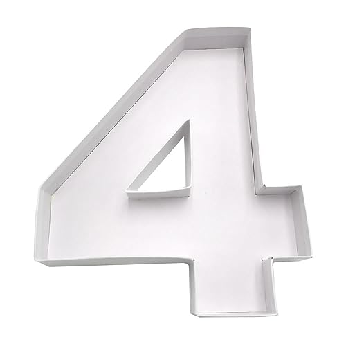 WENPACK Pappmaché-Zahlen, befüllbar, Pappe, Geburtstag, dekorative Tablett, Süßigkeiten, Erdbeer-Leckereien, 23 cm (4) von WENPACK