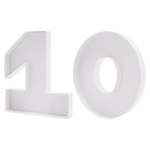 WENPACK Pappmaché-Zahlen, befüllbar, Pappe, Geburtstag, dekoratives Tablett, Süßigkeiten, Erdbeer-Leckereien (Nummer 10), 23 cm von WENPACK