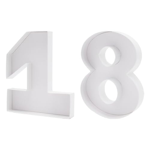 WENPACK Pappmaché-Zahlen, befüllbar, Pappe, Geburtstag, dekoratives Tablett, Süßigkeiten, Erdbeer-Leckereien (Nummer 18), 23 cm von WENPACK