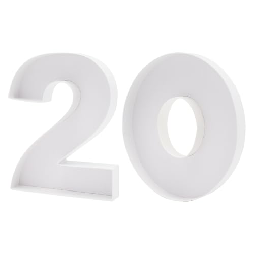 WENPACK Pappmaché-Zahlen, befüllbar, Pappe, Geburtstag, dekoratives Tablett, Süßigkeiten, Erdbeer-Leckereien (Nummer 20), 23 cm von WENPACK