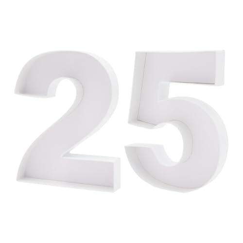 WENPACK Pappmaché-Zahlen, befüllbar, Pappe, Geburtstag, dekoratives Tablett, Süßigkeiten, Erdbeer-Leckereien (Nummer 25), 23 cm von WENPACK