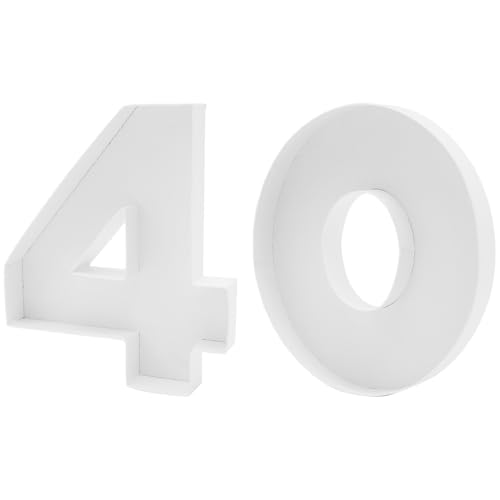 WENPACK Pappmaché-Zahlen, befüllbar, Pappe, Geburtstag, dekoratives Tablett, Süßigkeiten, Erdbeer-Leckereien (Nummer 40), 23 cm von WENPACK