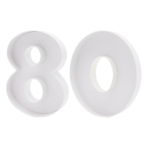 WENPACK Pappmaché-Zahlen, befüllbar, Pappe, Geburtstag, dekoratives Tablett, Süßigkeiten, Erdbeer-Leckereien (Nummer 80), 23 cm von WENPACK