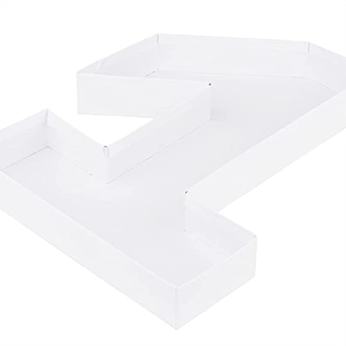 WENPACK Papptablett mit Zahlenausschnitt, befüllbar, Pappmaché, Charcuterie-Brett, süßes Geburtstags-Lebensmitteltablett für Leckereien, 30,5 cm (Weiß, 1 Form) von WENPACK