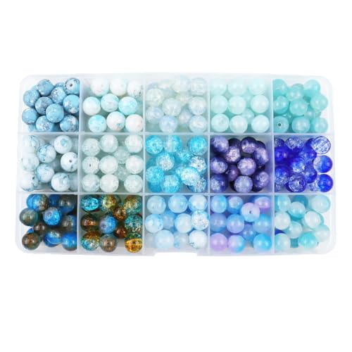 WENSIDUO 300 Stück 10 mm Glasperlen, Armbandherstellungs-Set, 15 blaue Kristallglasperlen, Starter-Set für Armband- und Schmuckherstellung und Bastelarbeiten, blau. WENSIDUO 300 Stück 10 mm Glasperlen, Armbandherstellungs-Set, 15 blaue Kristallglasperlen, Starter-Set für Armband- und Schmuckherstellung und Bastelarbeiten, blau. von WENSIDUO