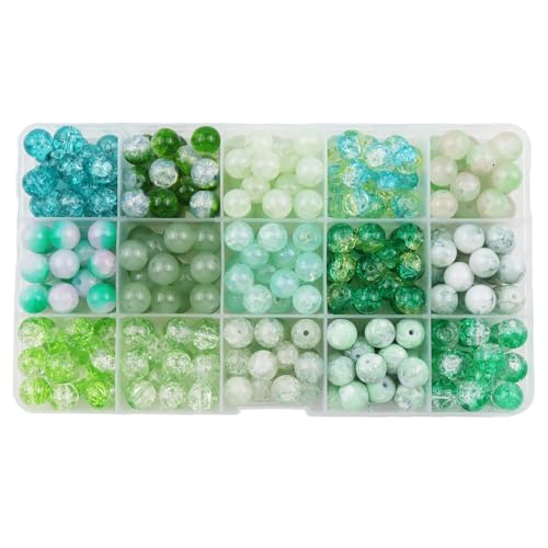 WENSIDUO 300 Stück 10 mm Glasperlen, Armbandherstellungs-Set, 15 grüne Kristallglasperlen, Starter-Set für Armband- und Schmuckherstellung und Bastelarbeiten, grün. WENSIDUO 300 Stück 10 mm Glasperlen, Armbandherstellungs-Set, 15 grüne Kristallglasperlen, Starter-Set für Armband- und Schmuckherstellung und Bastelarbeiten, grün. von WENSIDUO