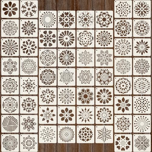 WENSIDUO 60 Stück Mandala-Schablonen zum Malen, 7,6 cm, wiederverwendbar, bemalt, Malschablonen, DIY Handwerk für Felsen, Wände, Leinwand, Zeichnen, Kunst-Scrapbook, Heimdekoration WENSIDUO 60 Stück Mandala-Schablonen zum Malen, 7,6 cm, wiederverwendbar, bemalt, Malschablonen, DIY Handwerk für Felsen, Wände, Leinwand, Zeichnen, Kunst-Scrapbook, Heimdekoration von WENSIDUO
