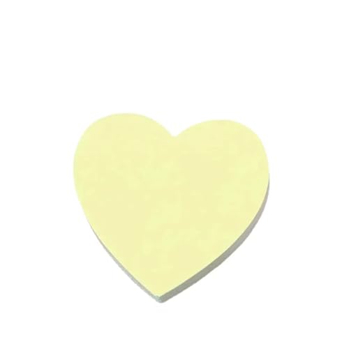 Haftnotizen 100 blätter Memo Pad Einfarbig Herz Geformt Notizblock Schreiben Pads Hinweis Pad(Yellow) von WENYOG