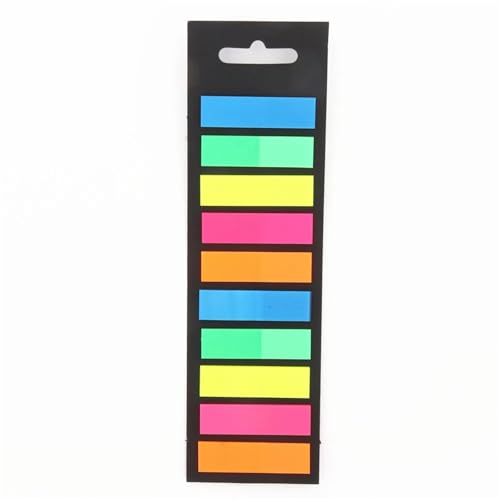 Haftnotizen 200 Blatt Farbaufkleber Transparent Fluoreszierende Index Tabs Flaggen Haftnotiz(Color 1) von WENYOG