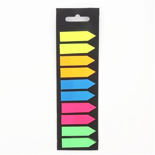 Haftnotizen 200 Blatt Farbaufkleber Transparent Fluoreszierende Index Tabs Flaggen Haftnotiz(Color 2) von WENYOG
