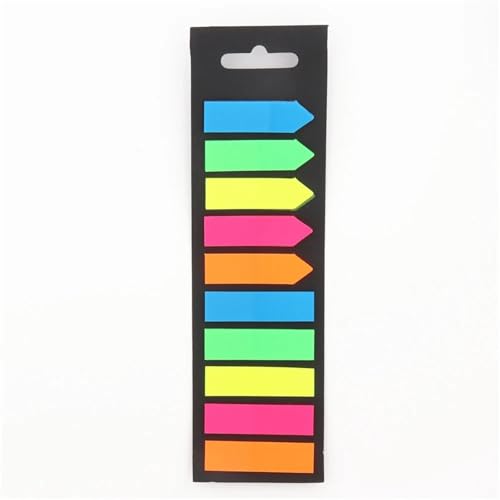 Haftnotizen 200 Blatt Farbaufkleber Transparent Fluoreszierende Index Tabs Flaggen Haftnotiz(Color 3) von WENYOG
