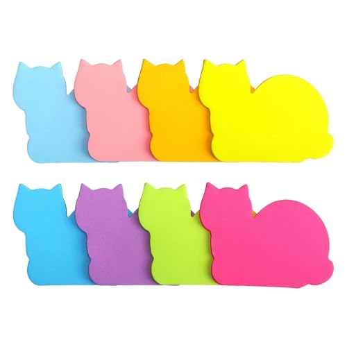 Haftnotizen 240 Blatt Katzenform 8 Farben Helle bunte Klebeblöcke 30 Blatt(Color 1) von WENYOG