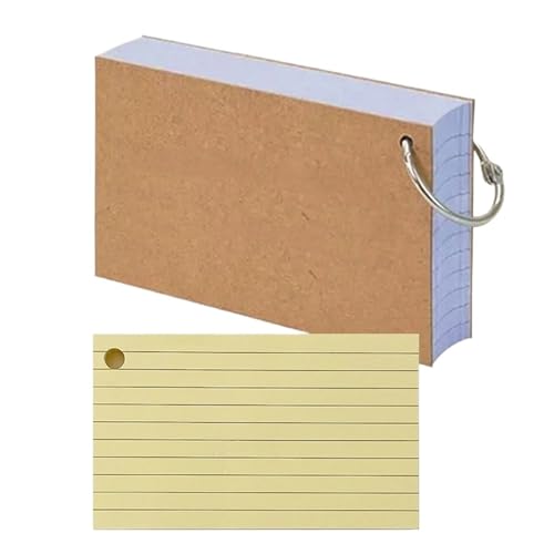 Haftnotizen 50Pcs Binder Notizblock Tragbare Wort Buch Karte Lose-blatt Buch Niedlich Schreiben Memo Buch(Yellow) von WENYOG