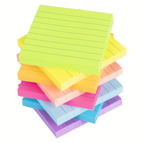 Haftnotizen 8 Stück linierte 3x3 Zoll helle linierte Post Stickies bunte Super-Haftkraft-Notizblöcke 50 Blatt/Block Haftnotizen 8 Stück linierte 3x3 Zoll helle linierte Post Stickies bunte Super-Haftkraft-Notizblöcke 50 Blatt/Block von WENYOG