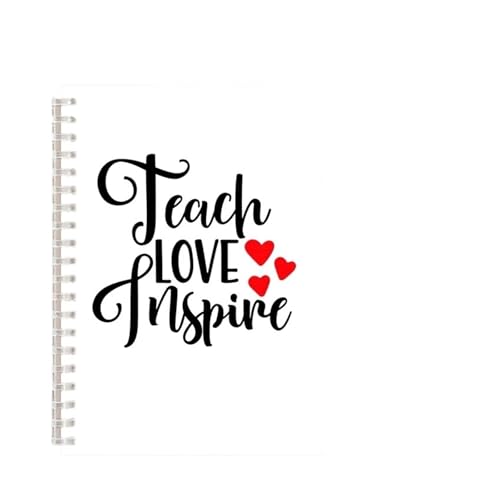Inspirierendes Notizbuch Spiralnotizbuch „Teach Love Inspire“ Im A5-Format, Regenbogen-Notizbuch, Schreibblock, Tagebuch, Geschenk For Tag Des Lehrers, Wertschätzung, Blumenmuster, 3 Stück(Color-5) von WENYOG
