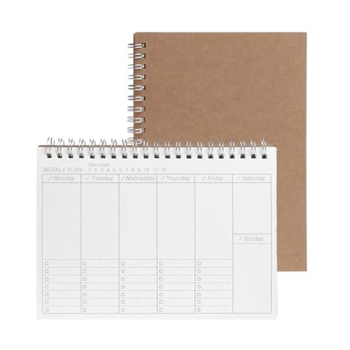 WENYOG Inspirierendes Notizbuch 2 stücke Planer Buch Monatlich Wöchentlich Täglichen Agenda Zeitplan Blanko Tagebuch DIY Studie Notebook Umweltfreundliche Papier Schreibwaren Schule Liefert(W) von WENYOG