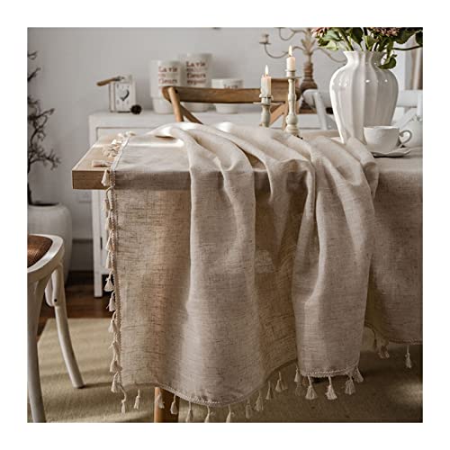 WENYOG tischtuch Quaste Tischdecke Baumwolle und Leinen Tapete Rechteckige Tischdecke for Tisch Nase de Tischabdeckung Mantel Mesa(140x300cm) von WENYOG