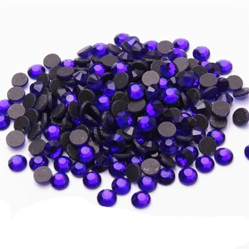 Hotfix-Strasssteine Hotfix-Strasskristall mit Kleber auf flachem Kristallglas-Strassstein(Cobalt,SS6 7200pcs) von WEOKDFHA