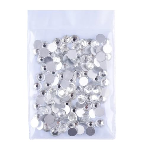 Hotfix-Strasssteine Kristall AB Glitzer Strass Glas Nicht Hotfix Strasssteine ​​Flatback Diamant Nail Art Dekorationen(Crytal,SS50-144pcs) von WEOKDFHA