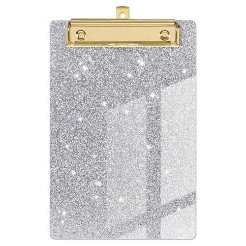 Klemmbrettmappe 15 * 10 cm Clip Bord Lose-blatt Notebook Datei Schreiben Klemmen Papier Halter Zwischenablage Memo Pad Büro Liefert(Silver) von WEOKDFHA