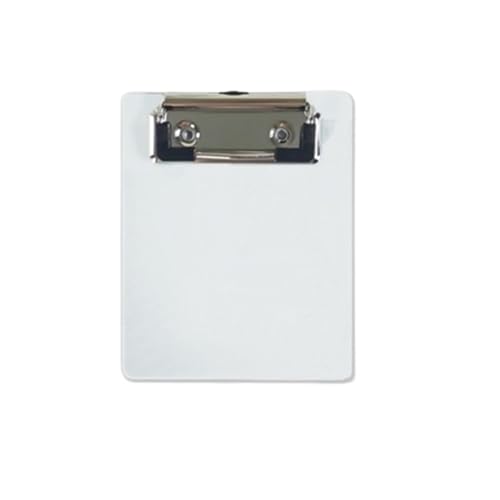 Klemmbrettmappe 3 Stück Mini-Zwischenablage A7-Schreibblock PP-Kunststoff-Klemmbrett A7-Papierbrett mit Clip(Clear White) von WEOKDFHA