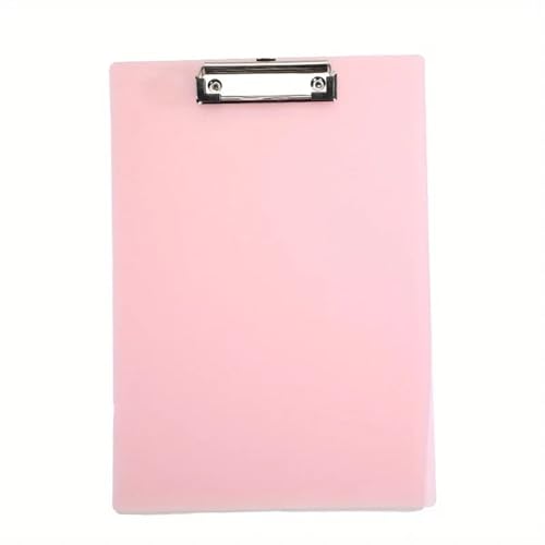 Klemmbrettmappe A5 Zwischenablage-Ordner, Schreibblock-Halter, Memo-Klemmbrett, Datei-Clip, Schreibklemmen, niedliches Briefpapier, Bürobedarf(Transparent Pink) von WEOKDFHA