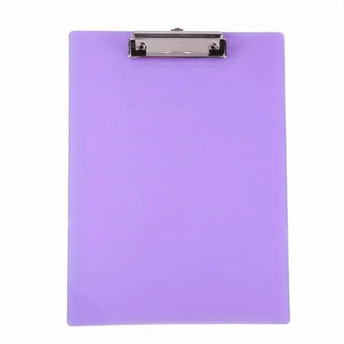 Klemmbrettmappe A5 Zwischenablage-Ordner, Schreibblock-Halter, Memo-Klemmbrett, Datei-Clip, Schreibklemmen, niedliches Briefpapier, Bürobedarf(Transparent Purple) von WEOKDFHA