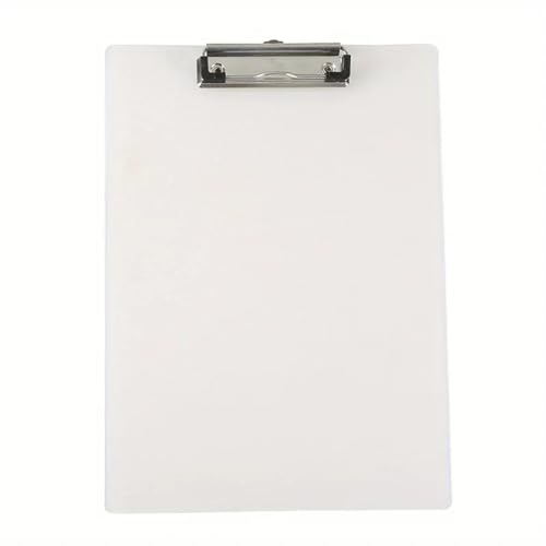 Klemmbrettmappe A5 Zwischenablage-Ordner, Schreibblock-Halter, Memo-Klemmbrett, Datei-Clip, Schreibklemmen, niedliches Briefpapier, Bürobedarf(Transparent White) von WEOKDFHA