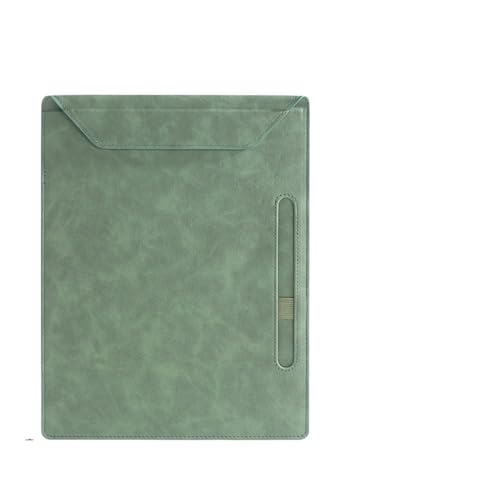 Klemmbrettmappe Leder-A4-Aktenordner mit Stifteinsatz, Schreib-Klemmbrett, Einhand-Schreibdokument-Ablage-Organizer(01-Green) von WEOKDFHA