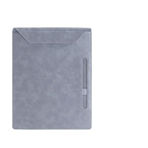 Klemmbrettmappe Leder-A4-Aktenordner mit Stifteinsatz, Schreib-Klemmbrett, Einhand-Schreibdokument-Ablage-Organizer(01-Grey) von WEOKDFHA