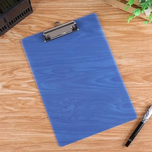 Klemmbrettmappe Mit Low-Profile-Gold-Clip, A4-Schreibtafel, Schreibtafel, Schreibblattblock, A4-Papier-Organizer, Dokumentenordner, durchscheinend(Blue) von WEOKDFHA