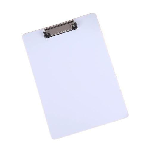 Klemmbrettmappe Mit Low-Profile-Gold-Clip, A4-Schreibtafel, Schreibtafel, Schreibblattblock, A4-Papier-Organizer, Dokumentenordner, durchscheinend(White) von WEOKDFHA