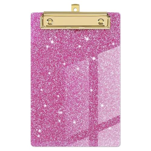 Klemmbrettmappe Schreiben Zwischenablage Glitter Glänzend Schreiben Trägerplatte Ordner Bord Dokumente Organizer Memo Clip Bord Clips Tabla Portapapeles(Pink) von WEOKDFHA