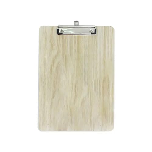 Klemmbrettmappe Tragbares Schreib-Klemmbrett aus Holz, Aktenhalter aus Hartfaserplatte, Dokumentenhalter for Büromaterial(A4-Wood color) von WEOKDFHA