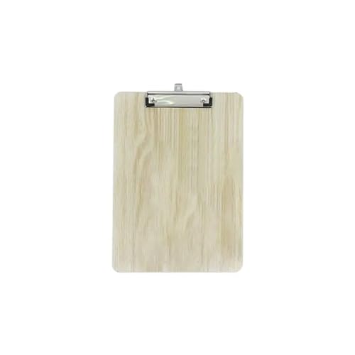 Klemmbrettmappe Tragbares Schreib-Klemmbrett aus Holz, Aktenhalter aus Hartfaserplatte, Dokumentenhalter for Büromaterial(A5-Wood color) von WEOKDFHA