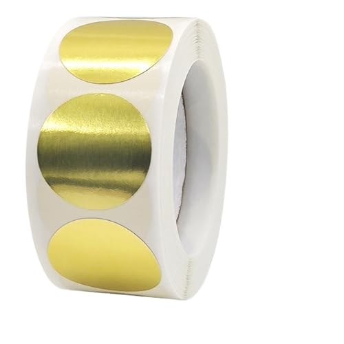Prägeaufkleber 200/500 Stück/Rolle 50 mm Silber-Gold-Prägeaufkleber for Prägestempel, individuelle Blanko-Prägesiegeletiketten for Selbermachen von Einladungskarten(2.5cm 500pcs B) von WEOKDFHA