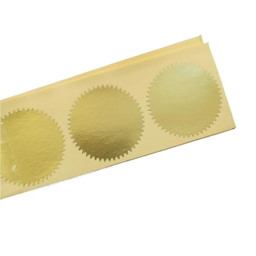 Prägeaufkleber 200 Stück 45 mm Prägeaufkleber for Prägestempel, Prägesiegel anpassen, DIY-Prägesiegel for Karte, Universitätszertifikat(Gold) von WEOKDFHA