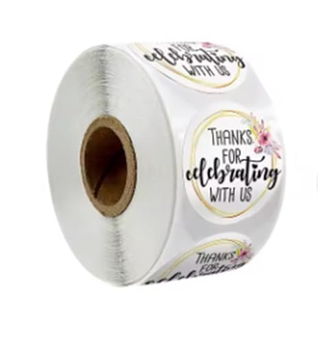 Prägeaufkleber Aufkleber „Danke, dass Sie mit uns feiern“ for Einladungskarten, Hochzeiten, Geburtstage, Jahrestage, Feste, Gastgeschenke, Geschenkverpackungen(A) von WEOKDFHA
