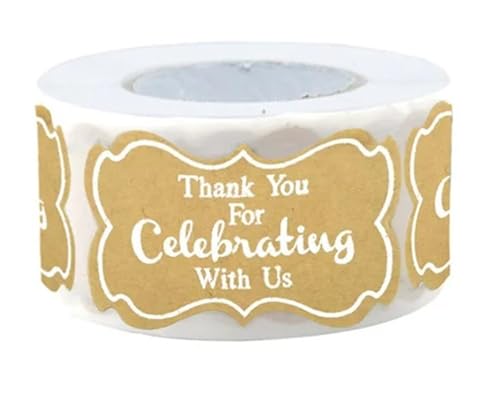 Prägeaufkleber Aufkleber „Danke, dass Sie mit uns feiern“ for Einladungskarten, Hochzeiten, Geburtstage, Jahrestage, Feste, Gastgeschenke, Geschenkverpackungen(ColorE) von WEOKDFHA
