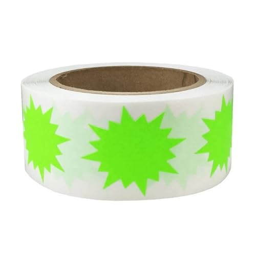 Prägeaufkleber Stücke Regenbogen Farbcodierungsetiketten Aufkleber Selbstklebende fluoreszierende Aufkleber for Prägen von Geschenkbox-Versiegelungsetiketten(Green) von WEOKDFHA