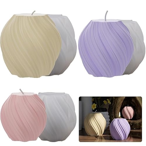 Silikon-Kerzenform 3D geometrische Wellen Säule Silikon Kerze Form DIY rotierende Säule Seife Harz Gips Form Schokolade machen Set Home Decor Geschenk(S) von WEOKDFHA